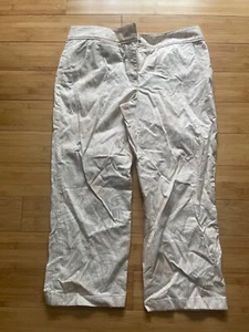 Ann Taylor Hampton Fit Crop Pants Beige Floral Mid Rise Stretch Size 8 - Picture 1 of 4