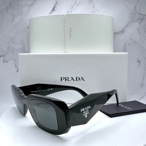 Gafas de sol PRADA nuevas símbolos negras 49 mm logotipo de acetato hechas en Italia auténticas - Imagen 1 de 18
