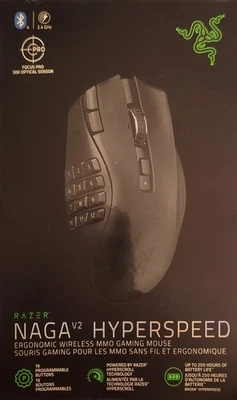 Razer Naga V2 Hyperspeed Wireless MMO Gaming Mouse 19 Programmable Buttons - Image 1 of 4