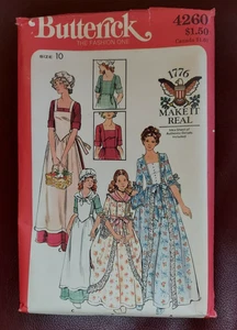 VTG Butterick 4260 Womens Bicentennial Colonial Costume Pattern Uncut  Size 10 - Picture 1 of 3