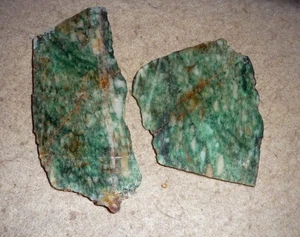 2 Green Aventurine with White Quartz rock slabs from Washington - Picture 1 of 4