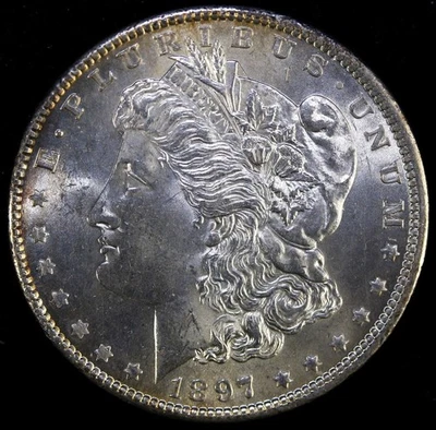1897 $1 Morgan Silver Dollar BU UNCIRCULATED #M7 - Image 1 of 2