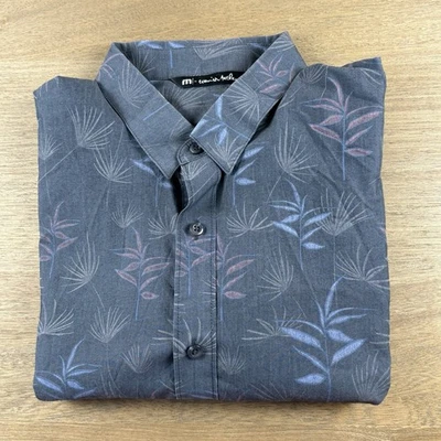 Travis Mathew S/S Button Up Shirt Medium M Palm Floral Geo Print Golf $128 - Image 1 of 4
