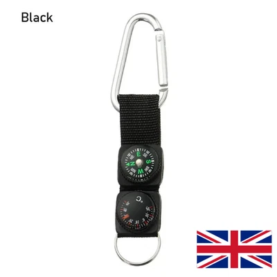 3 in 1 Outdoor Carabiner Key Ring with Compass and Thermometer Survival tool - Image 1 of 4