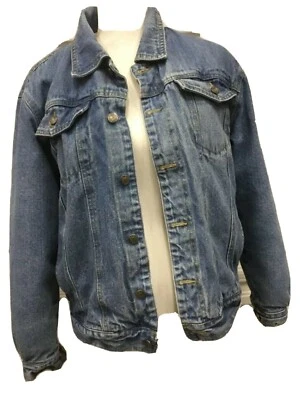 blue denim trucker Sherpa lined jean Jacket Womens ladies Medium - Image 1 of 4