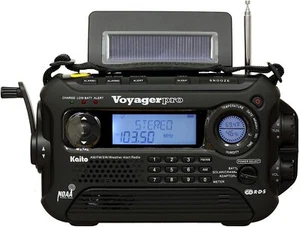 Kaito KA600 Digital Solar Crank AM/FM/LW/SW NOAA Weather Radio w/ adapter Black - Picture 1 of 5