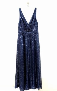 Vestido de Novia Davids Talla 8 Baile de graduación Vestido de Boda Azul Nevy Elastizado Completo Lentellera - Imagen 1 de 12