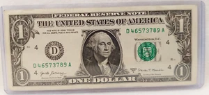 $1.00 Dollar Bill Fancy Serial Number COOL 93.9 D 46573789 - FAST SHIPPING - Picture 1 of 2