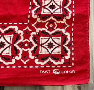 Bandana baúl vintage de algodón rojo - Imagen 1 de 3
