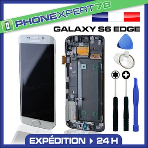 TOUCHSCREEN + ORIGINAL LCD DISPLAY SAMSUNG GALAXY S6 EDGE WEISS + WERKZEUGE - Bild 1 von 1