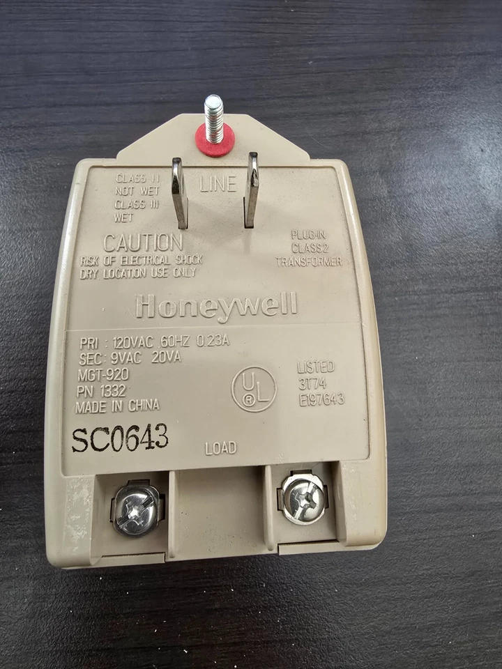 Transformador Honeywell Modelo # 1332 9VAC 20VA Foto 1 de 1