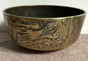 19th century Chinese bronze bowl/censor dragon design - Picture 1 of 16