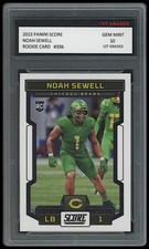 NOAH SEWELL 2023 PANINI SCORE 1ST GRADED 10 NFL ROOKIE CARD CHICAGO BEARS/DUCKS