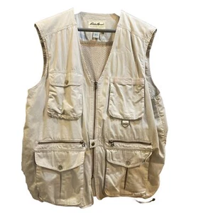 Eddie Bauer Vest Mens Large Utility Pockets Fishing Fisherman Outdoor Canvas Zip - Picture 1 of 3