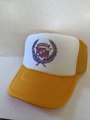 Vintage Cadillac Hat Caddy Automobile Trucker Hat Adjustable snapback Gold - Image 1 of 2