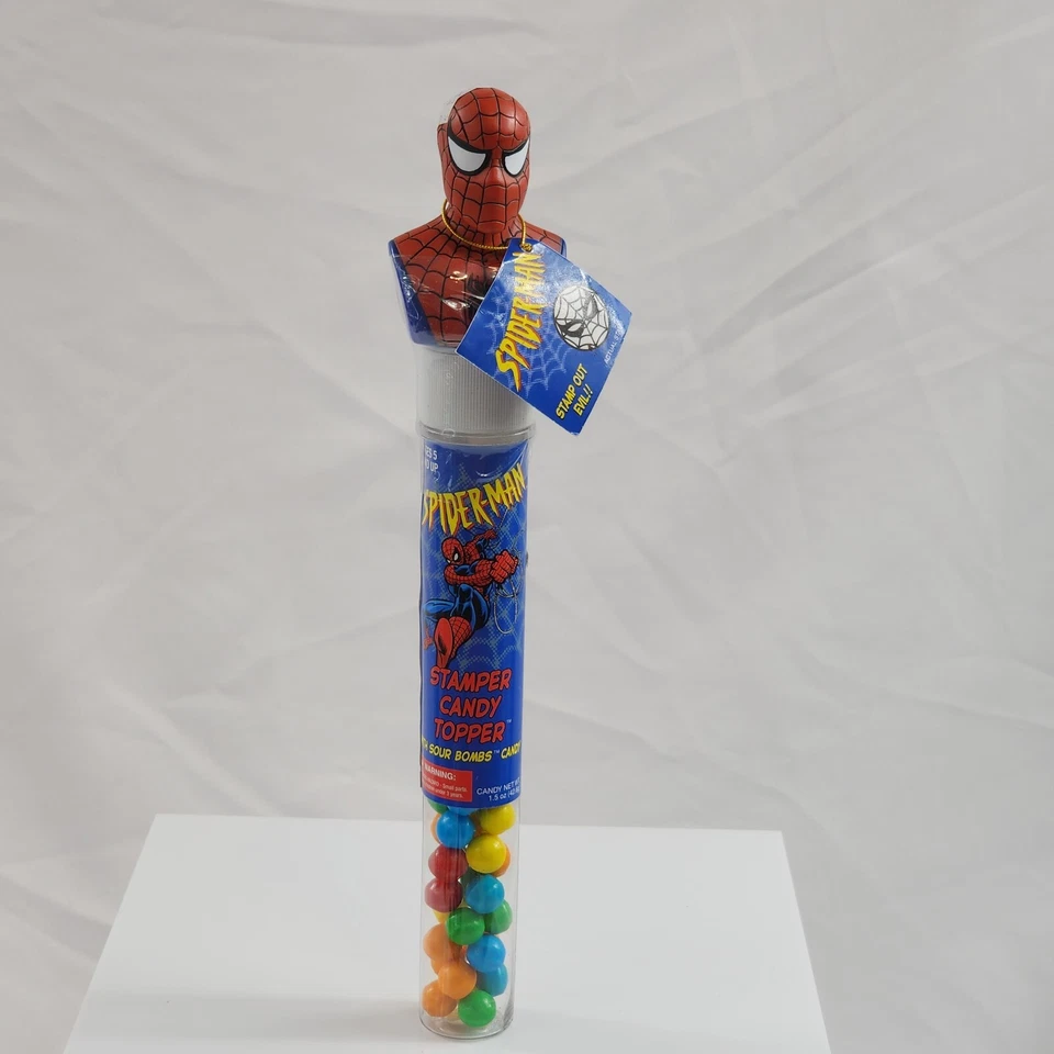Estampador de caramelo de colección Spider-Man con bombas agrias 2002 sello de tinta nuevo sellado  Foto 1 de 4