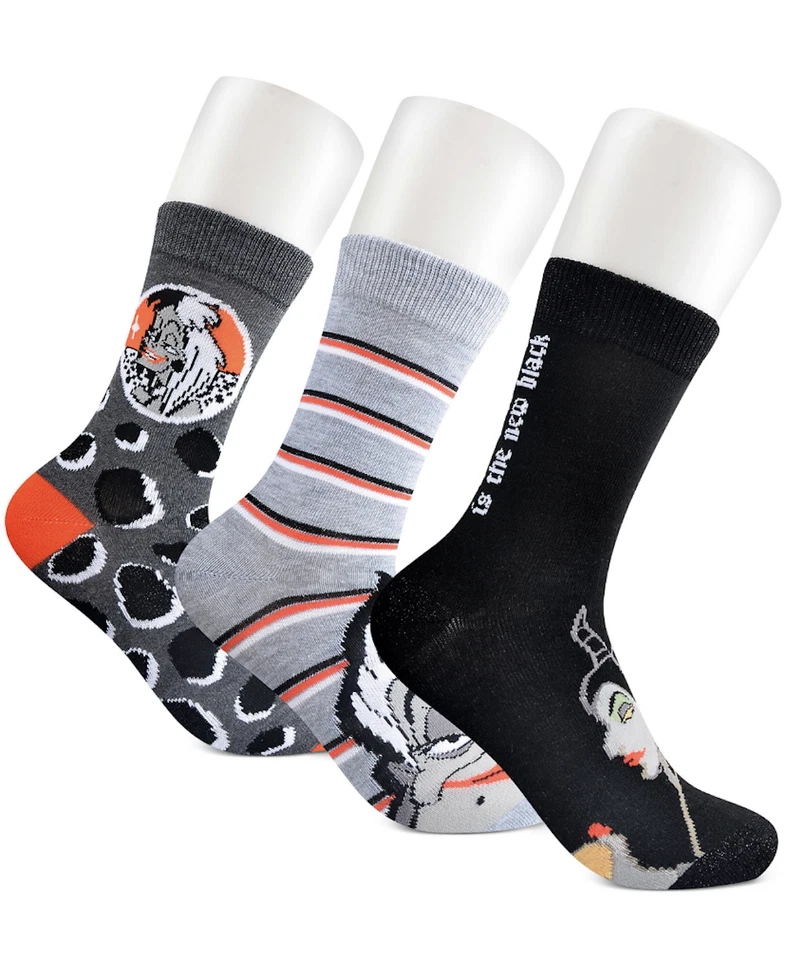 PLANET SOX Women's 3-Pack Disney Villians Crew Socks Fits Shoe Size (4-10)  - Image 1 of 1