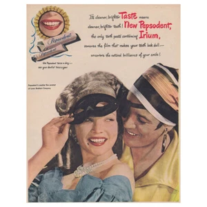 1947 Pepsodent: Cleaner Brighter Taste Vintage Print Ad - Picture 1 of 1