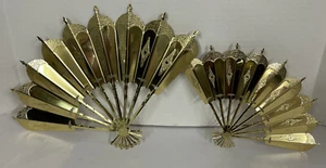 Vintage Set of 2 Brass/metal Fans Wall Decor by Home Interiors Excellent Cond - Picture 1 of 8