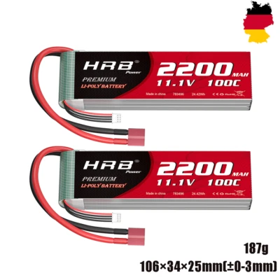 2X 100C 11.1V 3S 2200mAh Lipo Akku mit Deans  für Heli Aeroplane Jet RC Car Boat - Bild 1 von 4