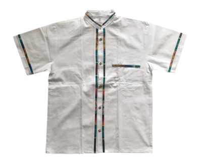Guayabera Mexicana Blanca Tradicional Hecha a Mano Para Hombre - Talla Pequeña Mediana Grande XL Foto 1 de 4