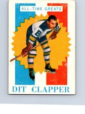 HOCKEY CARD 1960-61 TOPPS  DIT CLAPPER BOSTON BRUINS ALL TIME GREAT NO91