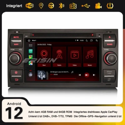 64GB Android 13 Autoradio Navi CarPlay SWC Ford Fiesta Kuga Transit Focus Galaxy - Bild 1 von 4