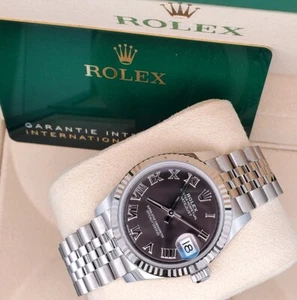 2021 Rolex Datejust 31mm Slate Gray Roman Steel Jubilee Watch 278274 Box Papers - Picture 1 of 7