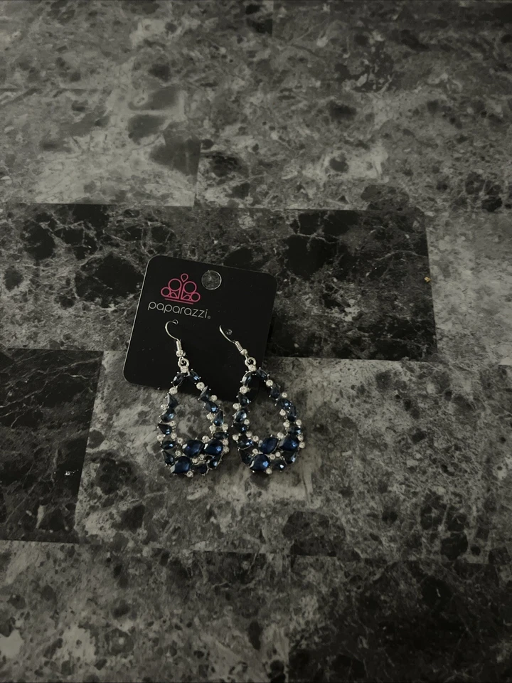 PENDIENTES DE DIAMANTES DE IMITACIÓN EN TONO PLATA MODA PAPARAZZI JOYAS COLGANTES NUEVOS Foto 1 de 1