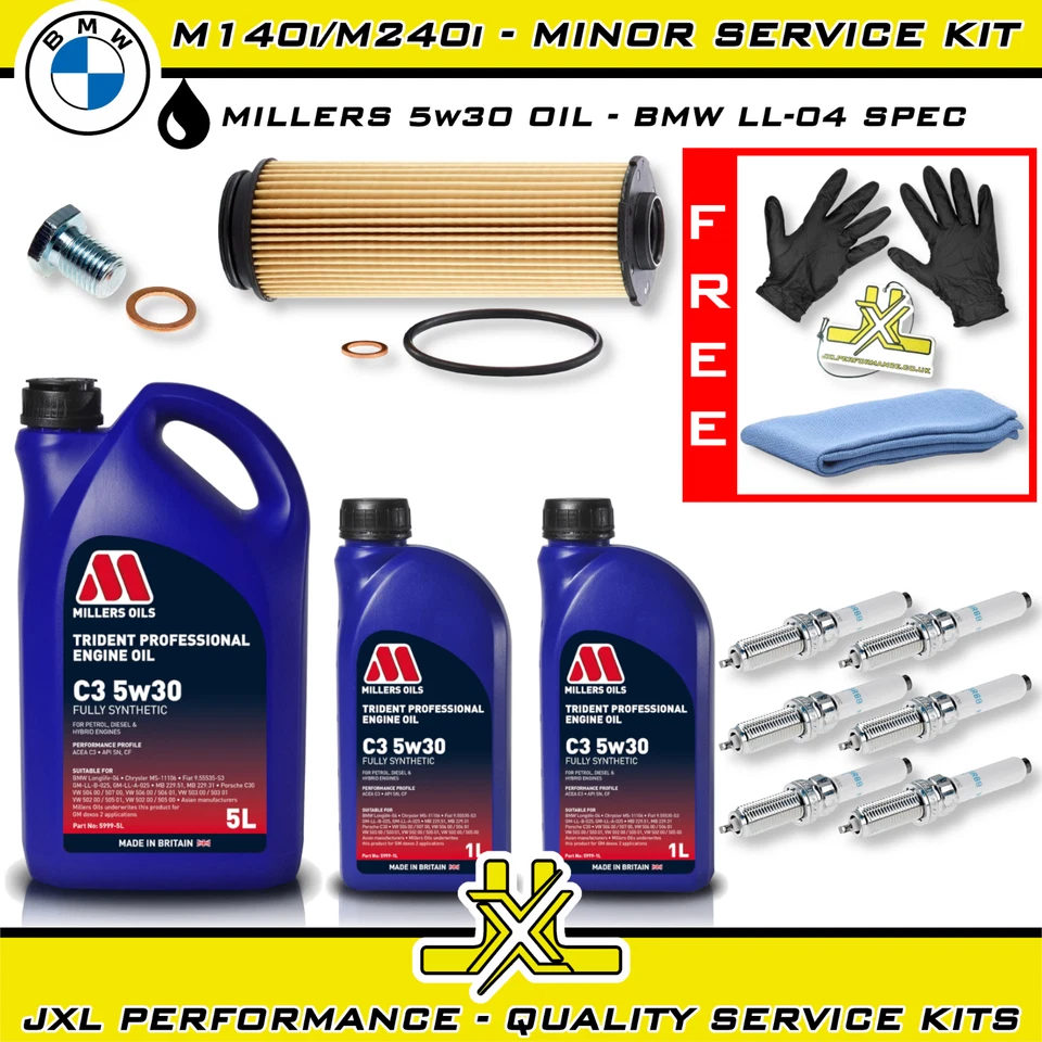 BMW M140i F20 F21 M240i F22 F23 B58 незначительный сервисный комплект + вилки - масло Millers 5w30 - Изображение 1 из 1