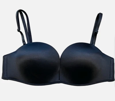 VICTORIA'S SECRET BLACK BOMBSHELL ADD-2-CUPS PUSH UP MULIT-WAY STRAPLESS BRA 34D - Image 1 of 4