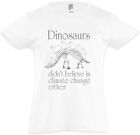 Dinosaurs Climate Change Kids Girls T-Shirt Save World Global Warming Vegan Fun