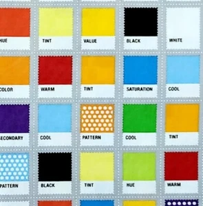Design Basics Paint Sample Chips Art Robert Kaufman Cotton Fabric 1 YD + 17 inch - Picture 1 of 6