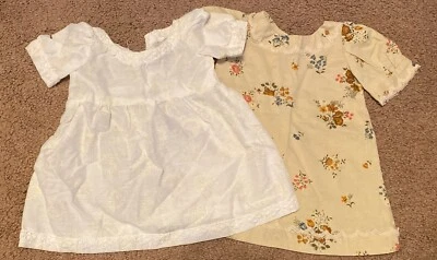 Детское платье лот 2 ручной работы винтажный 6 месяцев коричневый цветочный белый нежная вышивка - Изображение 1 из 4
