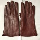 Vintage Brown Leather Gloves With Warm Lining, Beautifully Made. Size 8.5. New