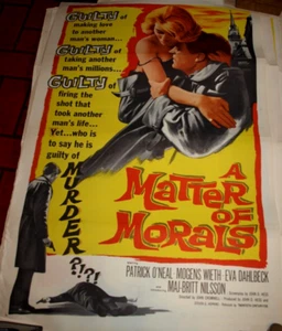 FILM/MOVIE POSTER -A MATTER OF MORALS (1960) - US one-sheet - good - Bild 1 von 1