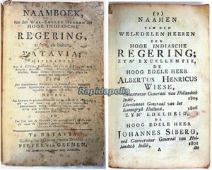 Rare 1807 Dutch East Indies Government Officials List NAAMBOEK REGERING BATAVIA - Bild 1 von 14