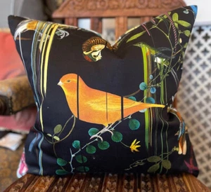 DESIGNERS GUILD CHRISTIAN LACROIX FABRIC BIRDS SINFONIA CUSHION COVER 17xx17" - Picture 1 of 5