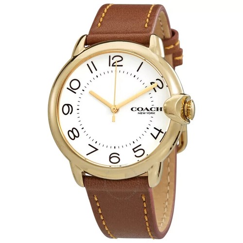 Orologio donna COACH 14503607 Arden cinturino pelle quadrante bianco