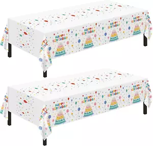 2 PCS Disposable Rectangular Tablecloths,Birthday Tablecloths, Waterproof Rectan - Picture 1 of 7