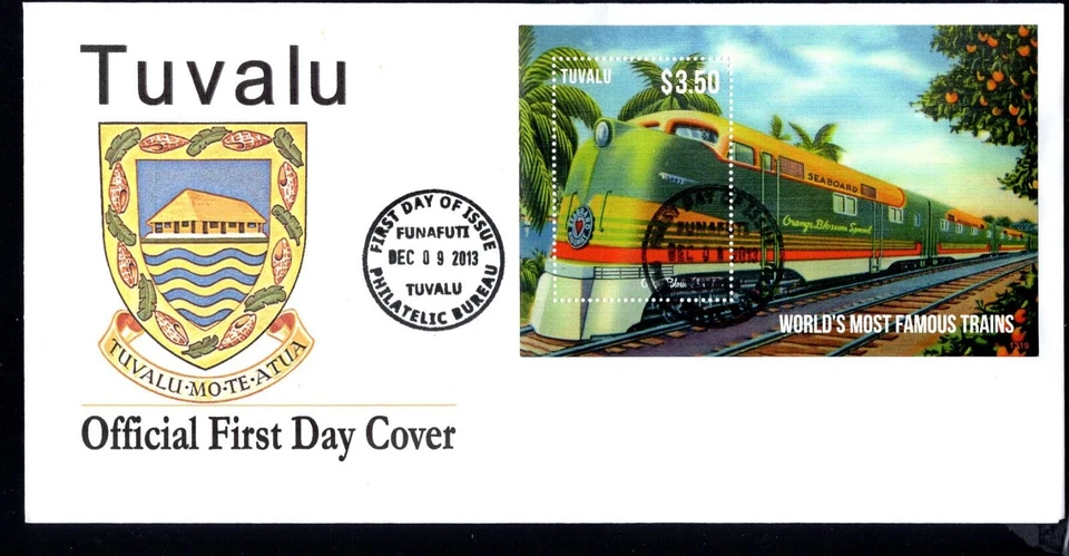 TREN 2013 TUVALU S\S FDC Foto 1 de 1
