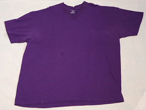 SHAKA WEAR mens short sleeve V neck 100% cotton purple T shirt size 3XL