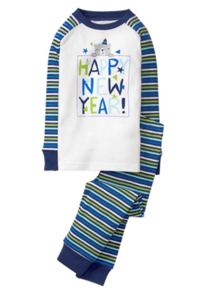 NUEVO CON ETIQUETAS Gymboree Niños Gimmies Pijama Conjunto Feliz Año Nuevo Vacaciones 3,4,5 Foto 1 de 1