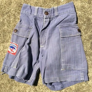 Vintage 40s 50s WWII HBT Army Military Paratrooper Shorts Pants Kids Youth Worn - Picture 1 of 7