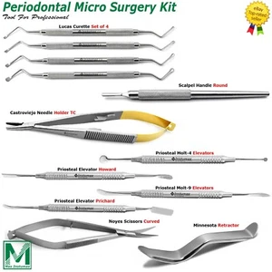 Micro Periodontal Oral Surgery Kit Periosteal Set Dental Mucogingival Instrument - Picture 1 of 8