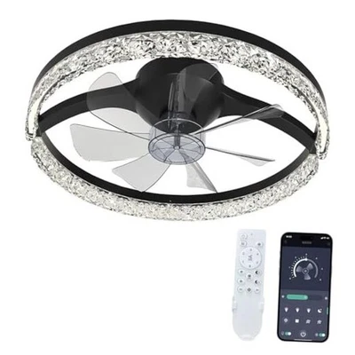 Ceiling Fans with Lights and Remote, Modern Low Profile Ceiling Fan with  - Image 1 of 4
