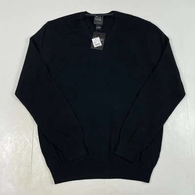 Jos A Bank Sweater Mens Small Black Pima Cotton V Neck Pullover Golfer Golfing - Image 1 of 4