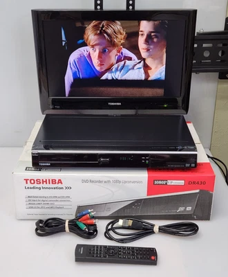 Toshiba DR430KU DVD Video Recorder 1080p HDMI DR430 Remote & Box Tested Working - Image 1 of 4