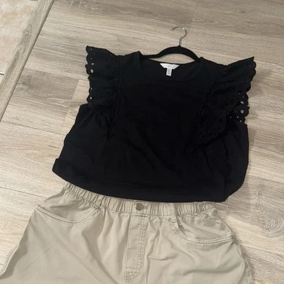 Lauren Conrad Blouse Ruffled Sleeves Women Plus Size 0X Black - Image 1 of 4