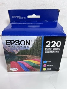 Epson 220 Black Cyan Magenta Yellow Ink Cartridges T220120-BCS Dates 05/2027 - Picture 1 of 5